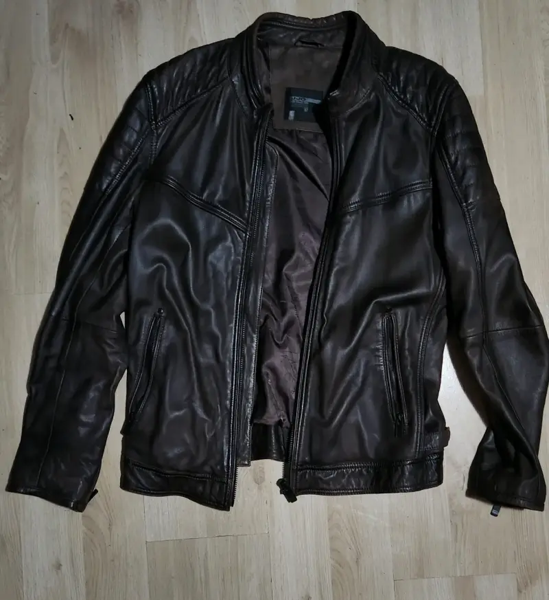 Chaqueta de cuero negro para hombre JJO - 1