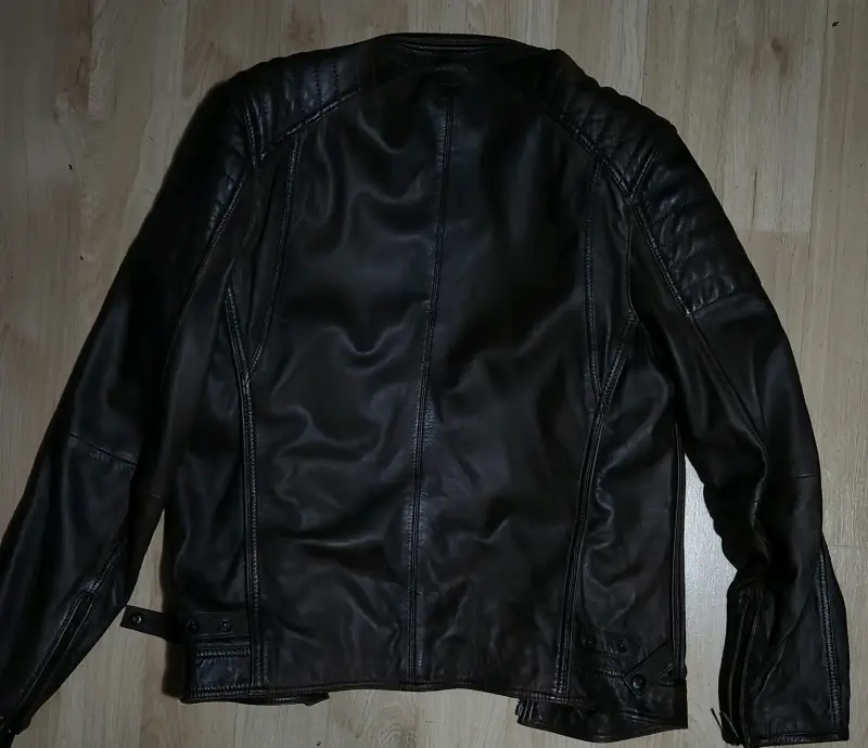 Chaqueta de cuero negro para hombre JJO - 2