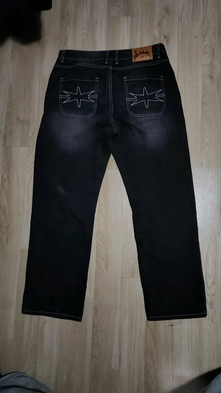 Jeans negros para hombre de mezclilla - 2