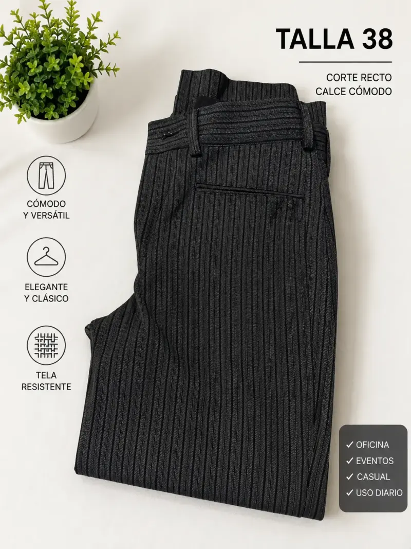 Pantalón de vestir corte recto talla 38 - 1
