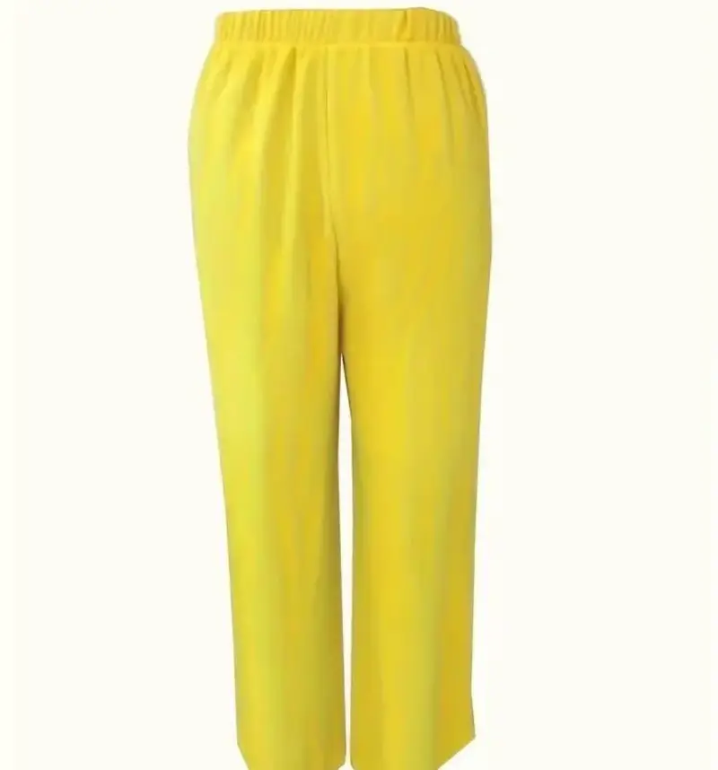 Conjunto de lino amarillo para mujer - 4