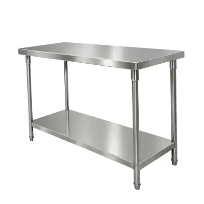 Mesa de trabajo de acero inoxidable con estante - miniatura 2