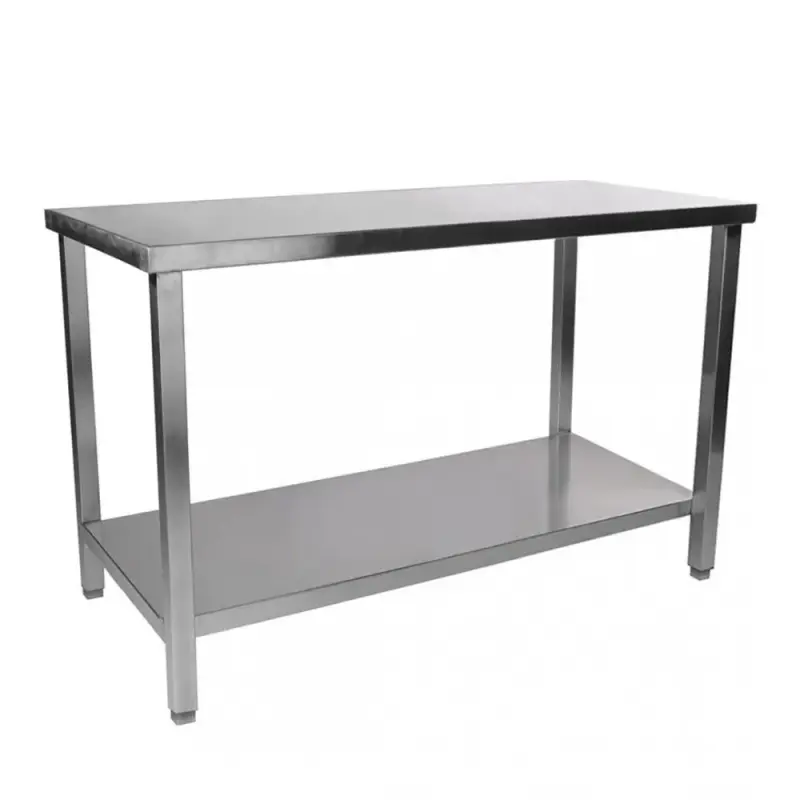 Mesa de trabajo de acero inoxidable con estante - 3