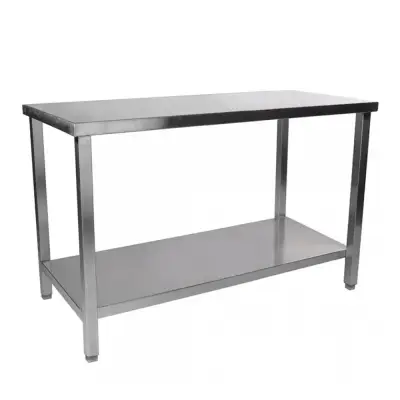 Mesa de trabajo de acero inoxidable con estante - miniatura 3