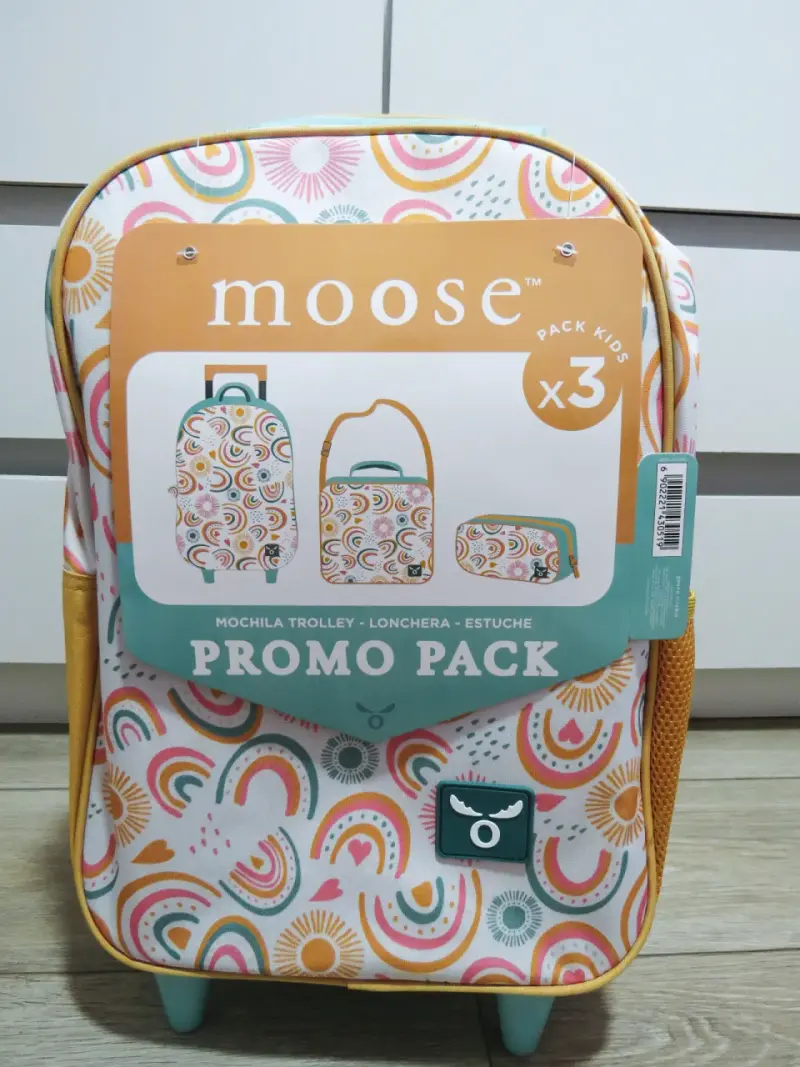 Set de Mochila Trolley Infantil Moose con Lonchera y Estuche - 1