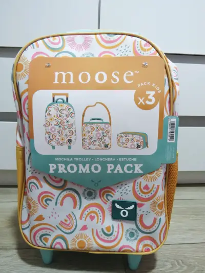 Set de Mochila Trolley Infantil Moose con Lonchera y Estuche - miniatura 1