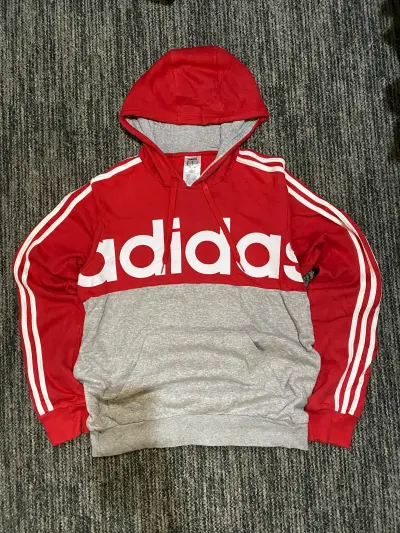 Polerón Hoodie Adidas rojo y Blanco - miniatura 1