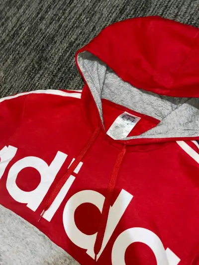 Polerón Hoodie Adidas rojo y Blanco - miniatura 2