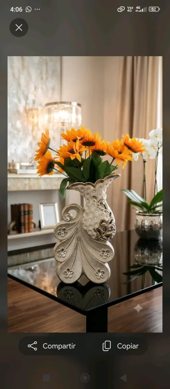 Decoración de mesa frutal en metal dorado y plateado - 3