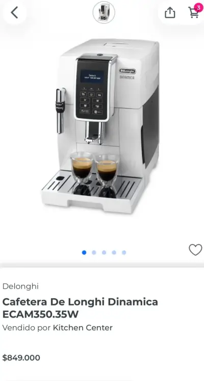 Cafetera  DeLonghi Dinamica con espumador - miniatura 5