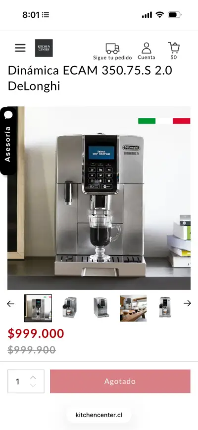 Cafetera  DeLonghi Dinamica con espumador - miniatura 6