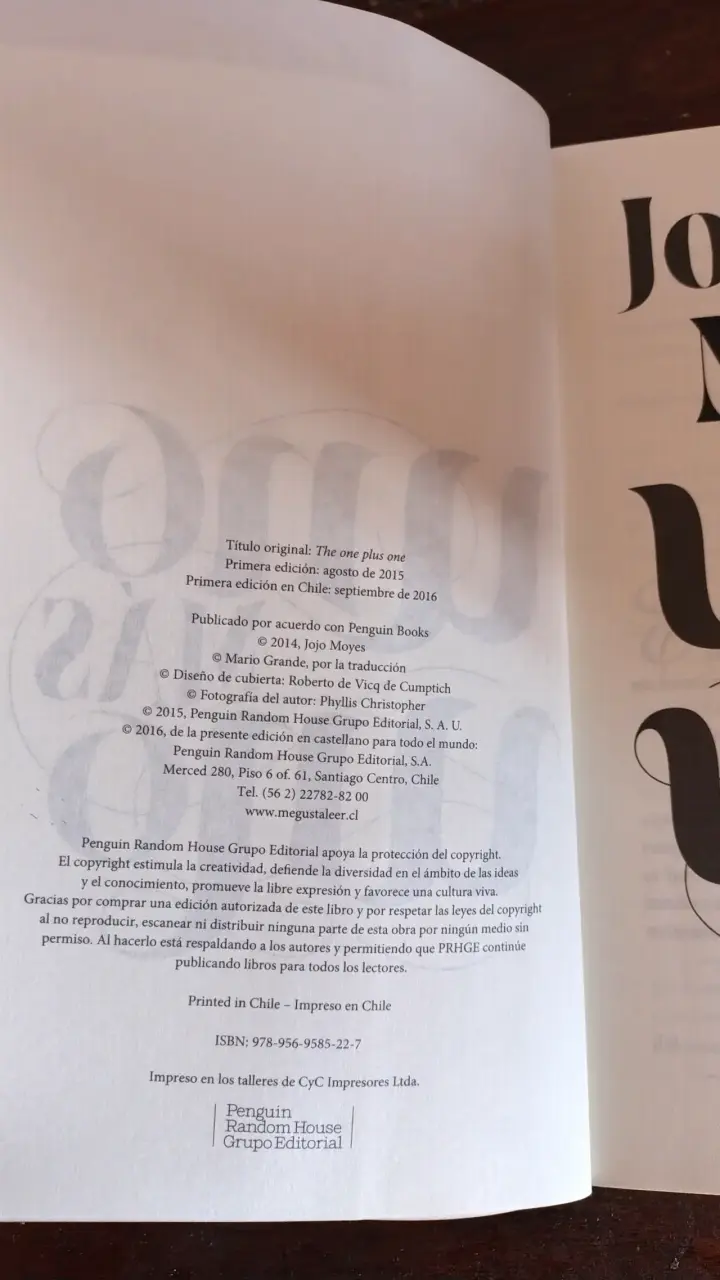 Libro 'Uno Más Uno' de Jojo Moyes - 5
