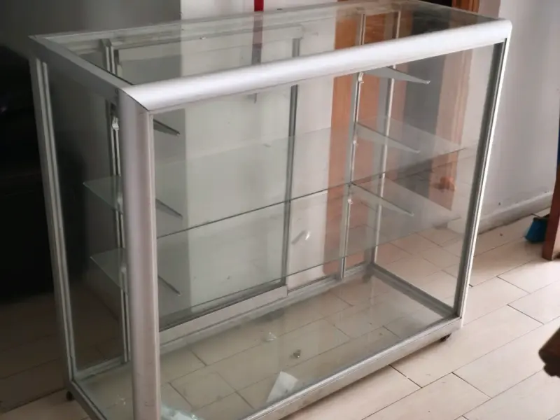Vitrina de Vidrio con Estantes Metálicos