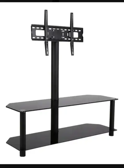 Soporte de TV con estante de vidrio negro - miniatura 1