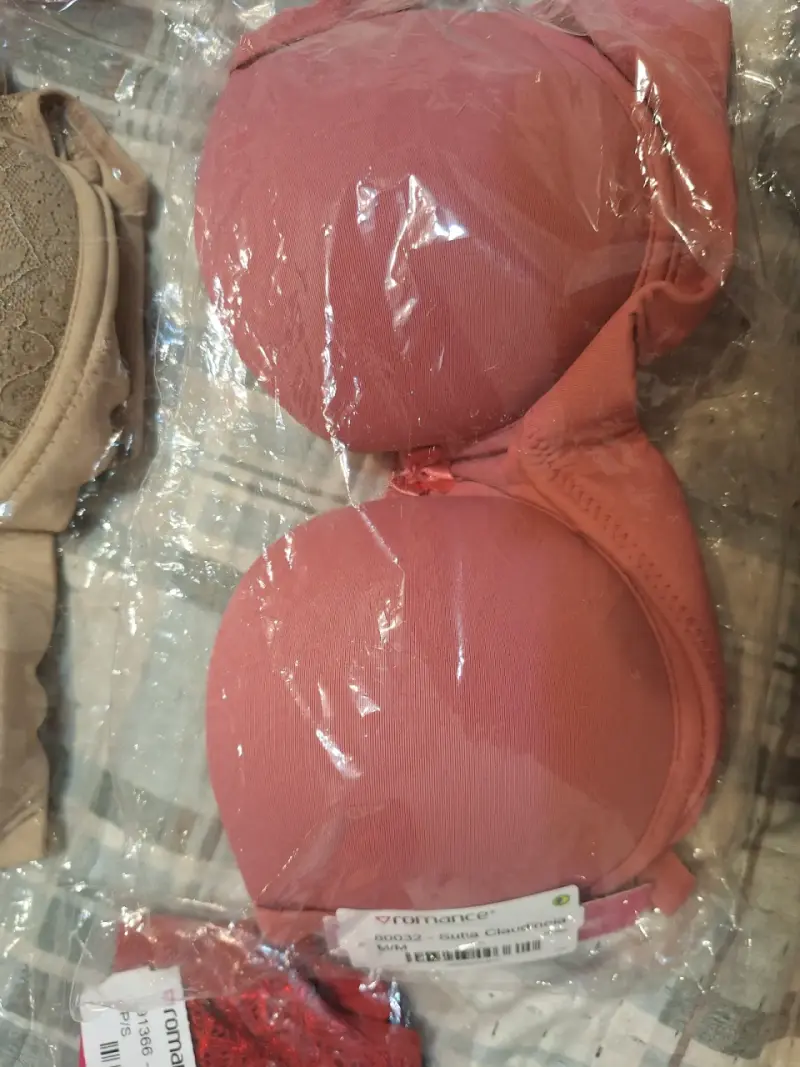 Conjunto de lencería Romace encaje beige y rojo - 4