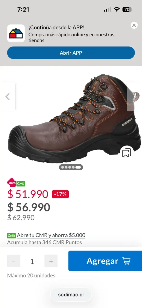 Botas de seguridad marrones Sherpa's