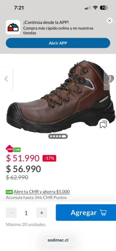 Botas de seguridad marrones Sherpa's - miniatura 1