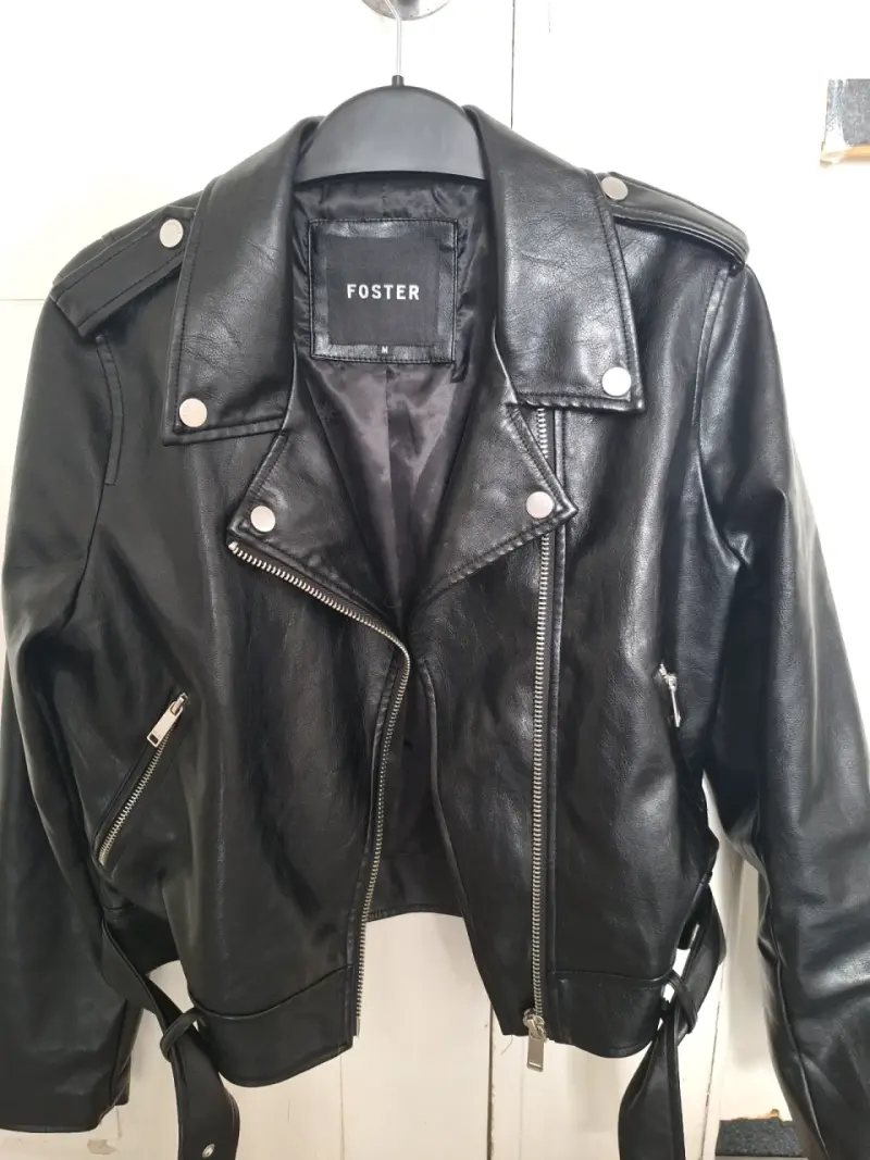 Chaqueta de cuero negra Foster para mujer - 1