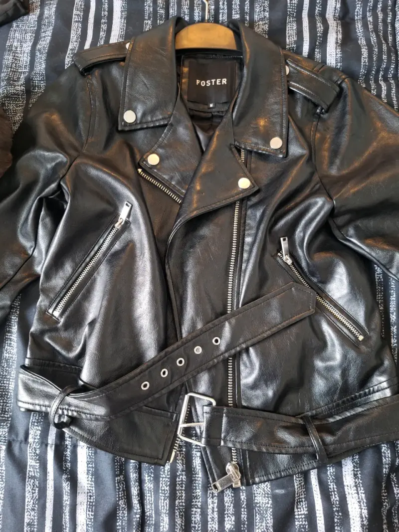Chaqueta de cuero negra Foster para mujer - 3