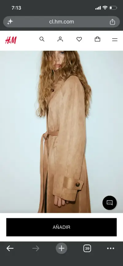 Abrigo largo de gamuza color camel para mujer - miniatura 1