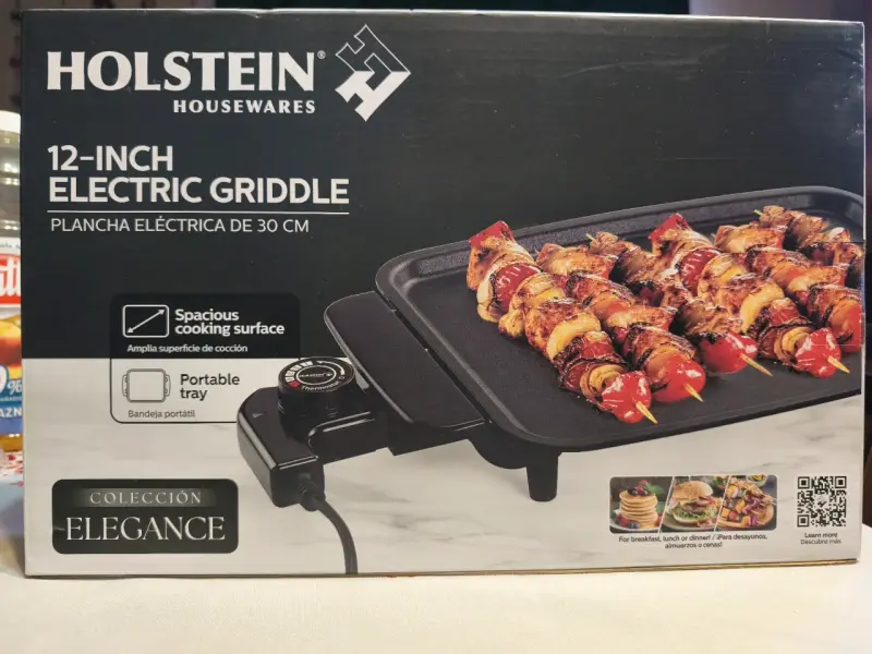 Plancha Eléctrica Holstein 30cm con Bandeja Portát