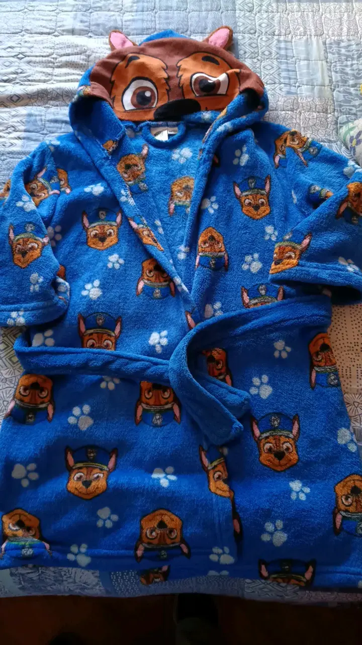 Bata infantil Paw Patrol azul con capucha - 1