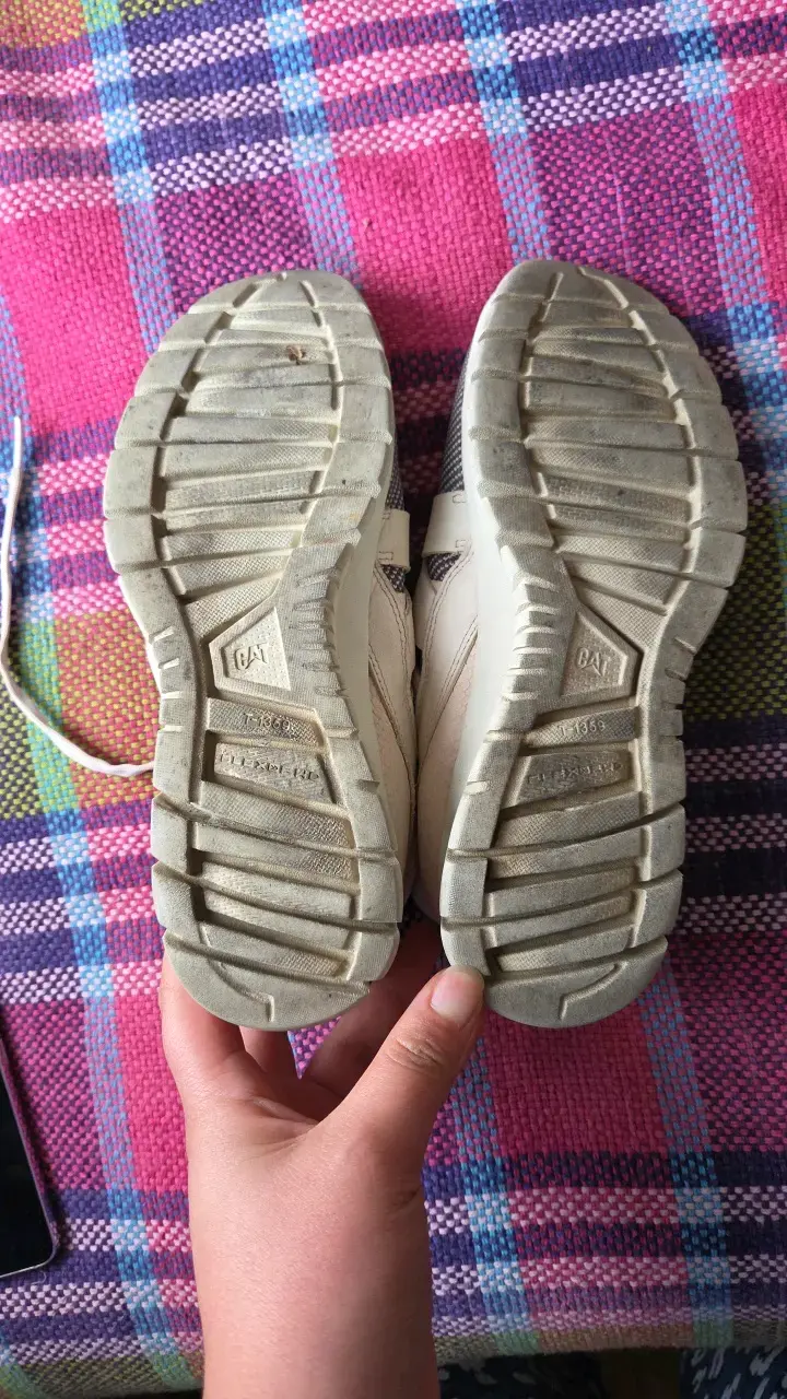 Zapatillas deportivas CAT mujer beige y gris - 4