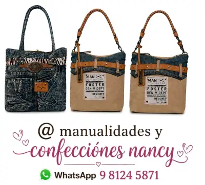 Cartera de mezclilla estilo artesanal - miniatura 1