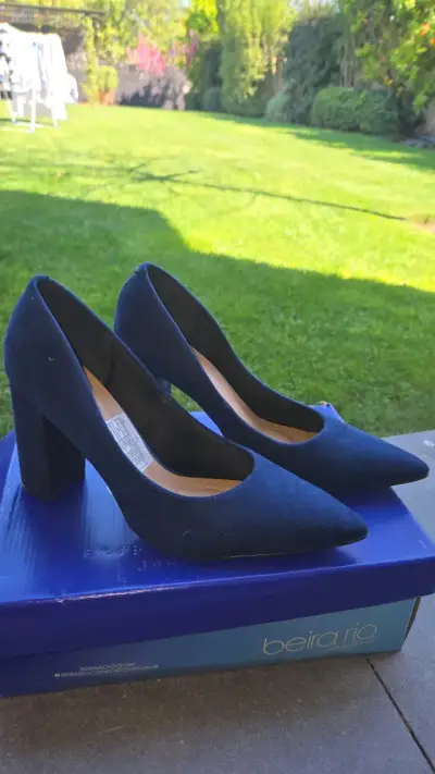 Zapatos de Tacón Azul Beira Rio Elegantes - miniatura 2