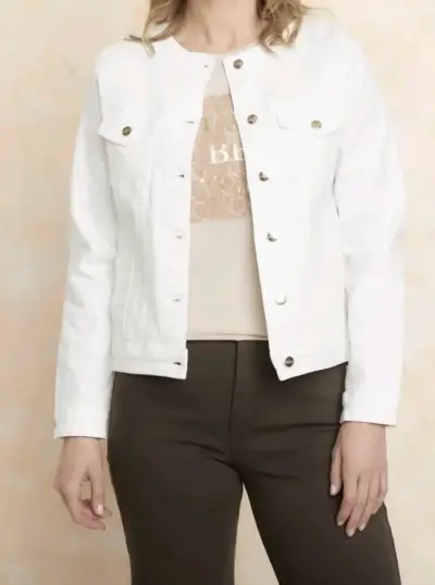 Chaqueta Blanca de Mujer con Botones Scocci - miniatura 1