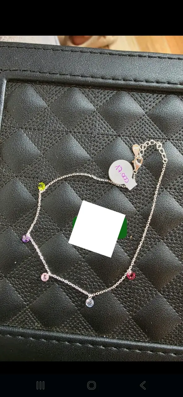 Collar de plata con cristales de colores Swarovski