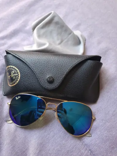 Gafas de sol Ray-Ban aviador espejo azul - miniatura 3