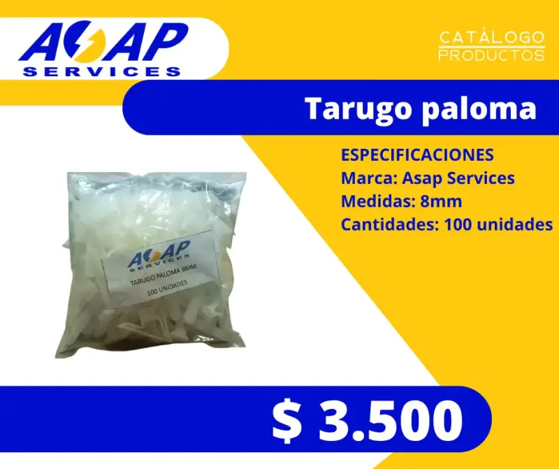 Bolsa Tarugo Paloma 8mm (100 unidades)