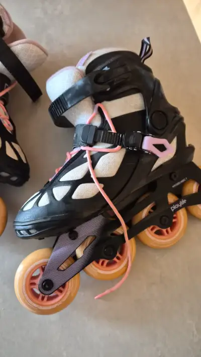 Patines playlife en línea negros con rosados - miniatura 5