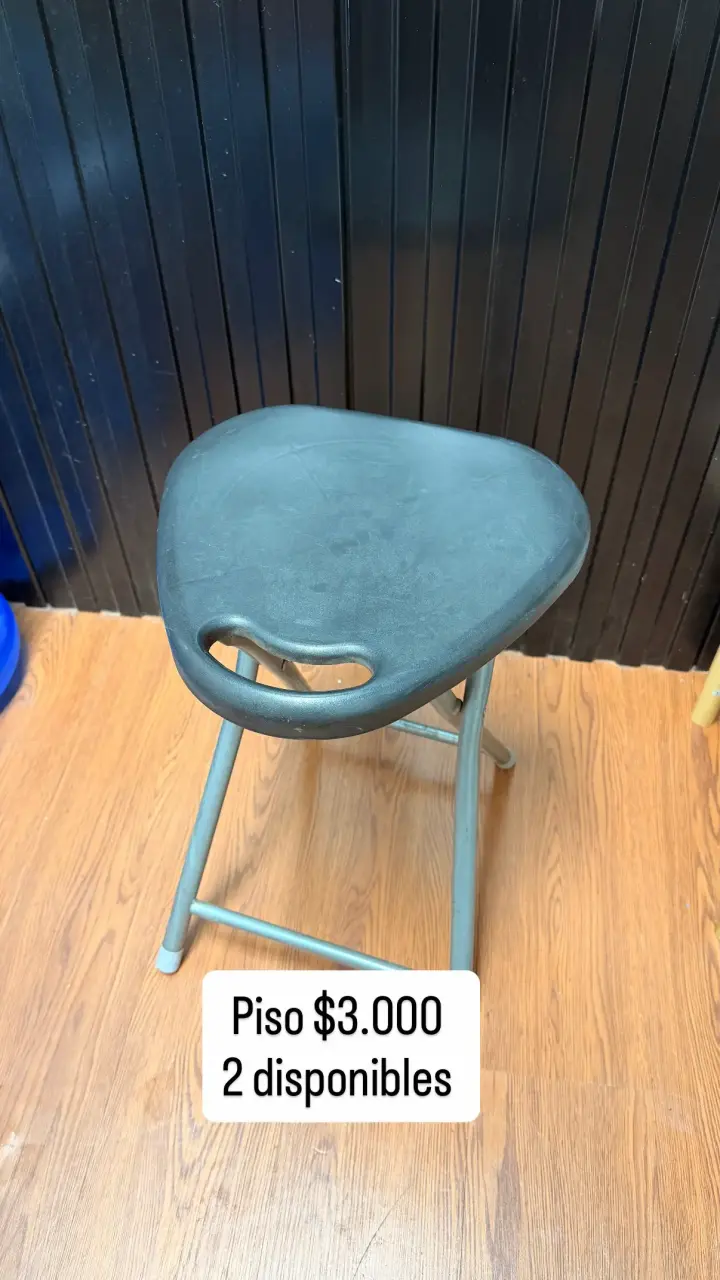 Silla plegable negra de plástico resistente