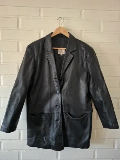 Chaqueta de cuero negra South Land talla L - miniatura 1
