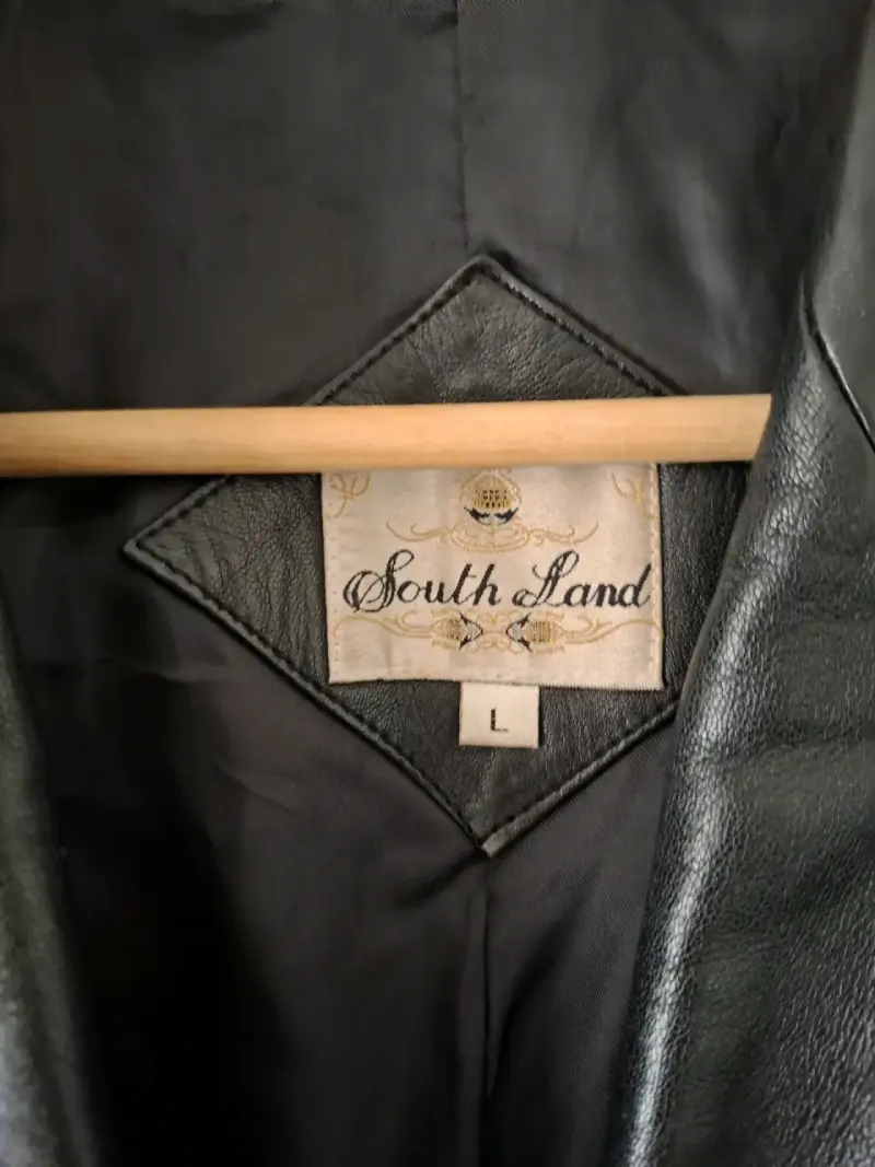 Chaqueta de cuero negra South Land talla L - 2
