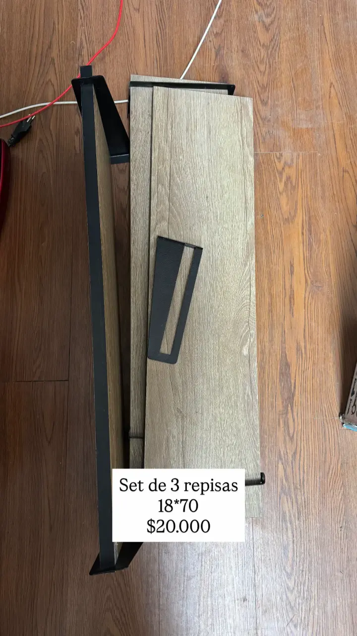 Set de 3 repisas de madera y metal
