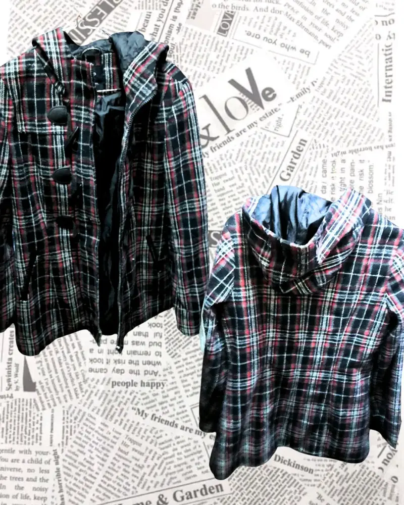 Abrigo tartan tipo trench / gabardina