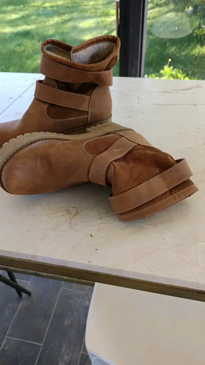 Botines de cuero marrón con plataforma - 2