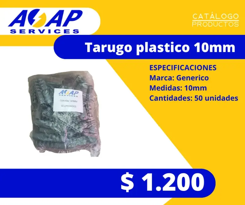 Tarugos plásticos 10mm paquete 50 unidades