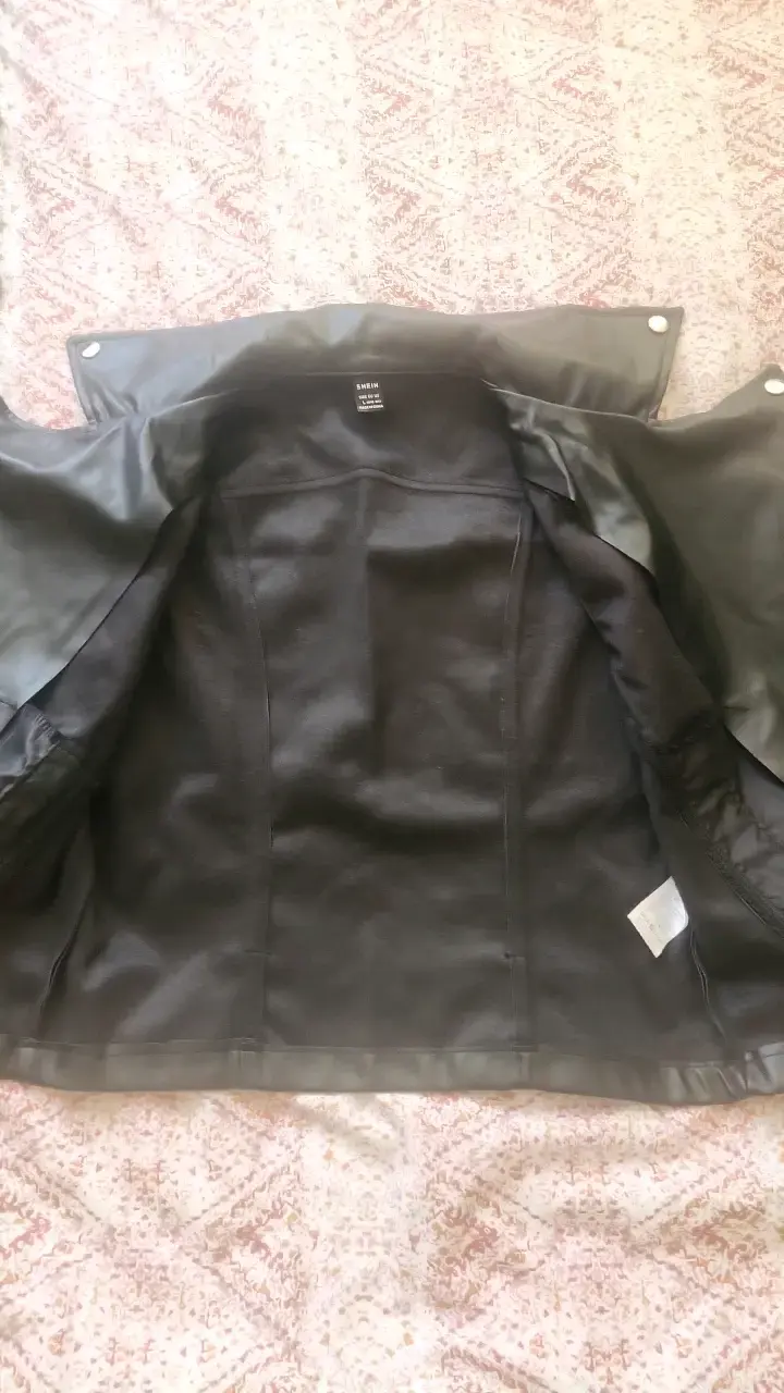 Chaleco de cuero sintético negro Shein con cierre - 4
