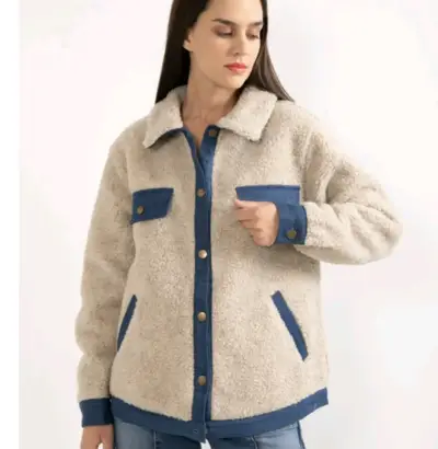 Chaqueta con detalles en denim mujer - miniatura 4
