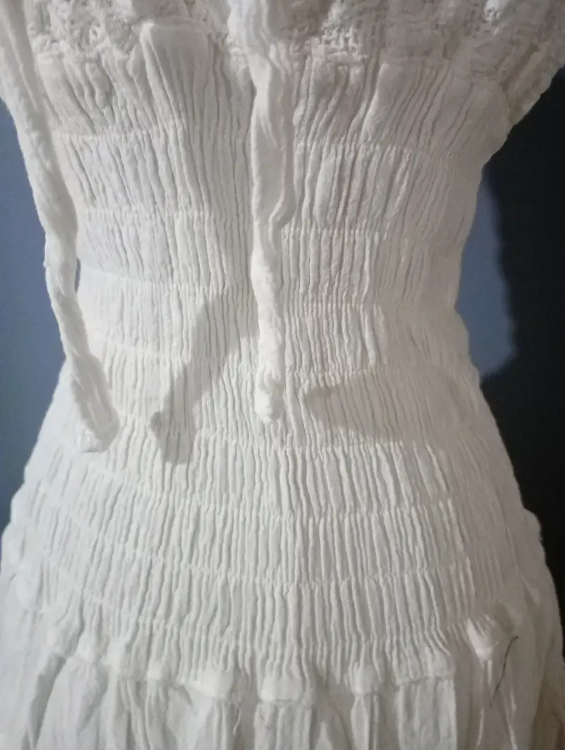 Vestido blanco de verano con escote halter - 3