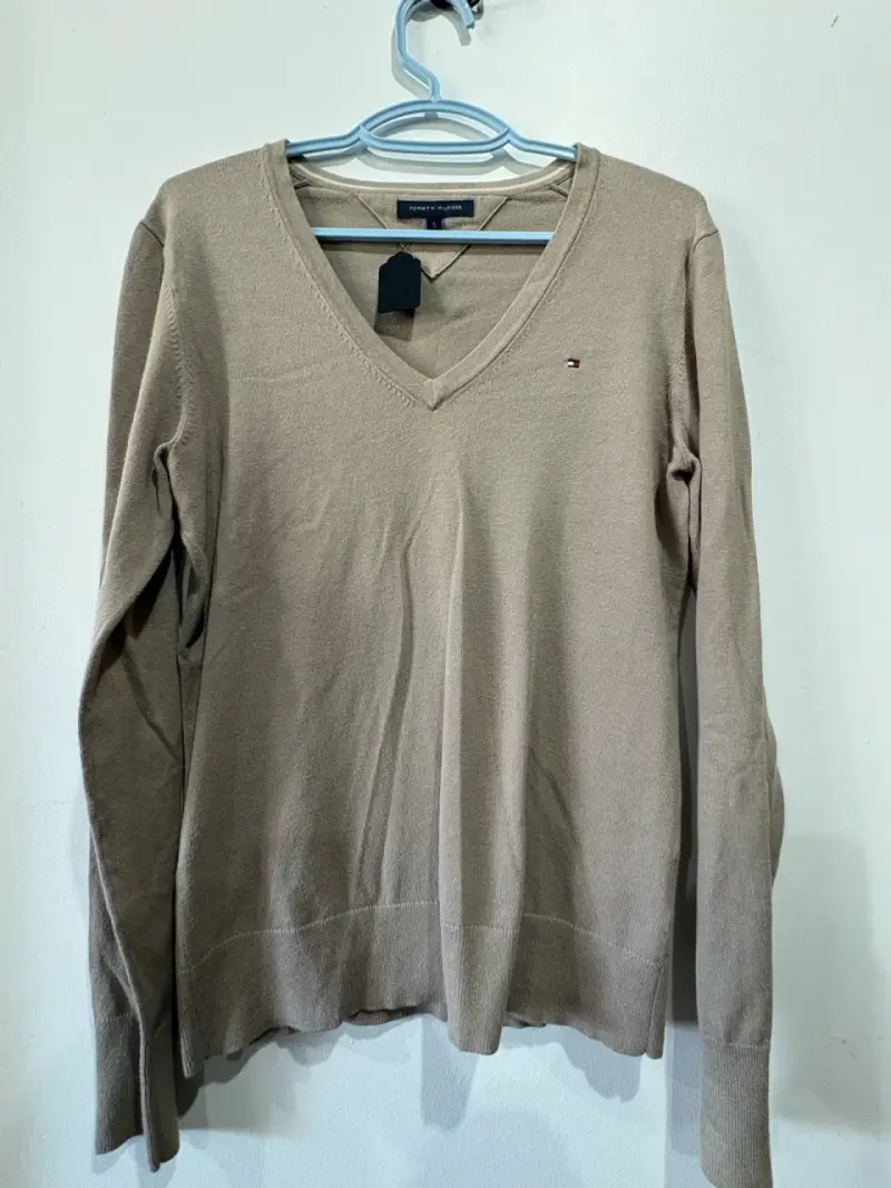 Suéter Beige Tommy Hilfiger Cuello V para Mujer - 1