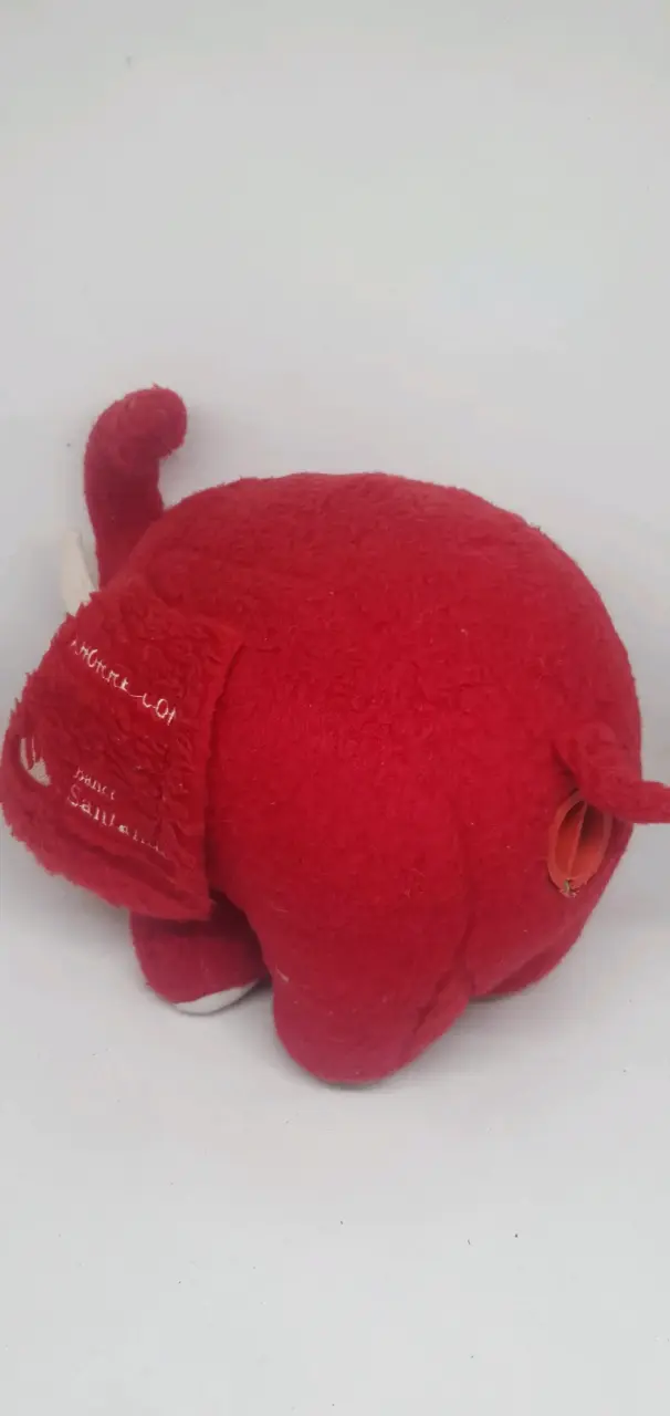 Peluche Alcancía Elefante Rojo Banco Santander - 3