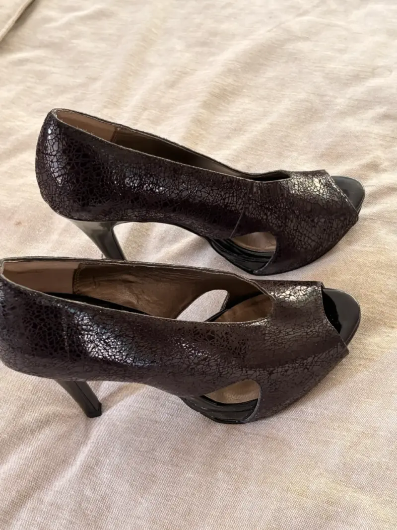 Zapatos de Tacón Abiertos de diseño Negro - 2