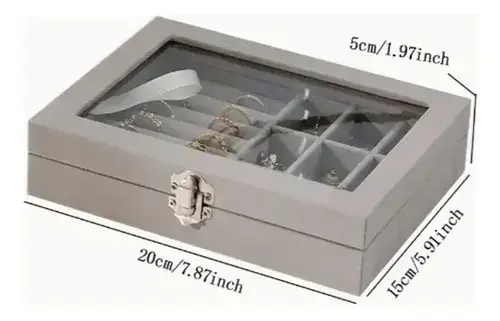 Caja organizadora de joyas con tapa transparente - 4