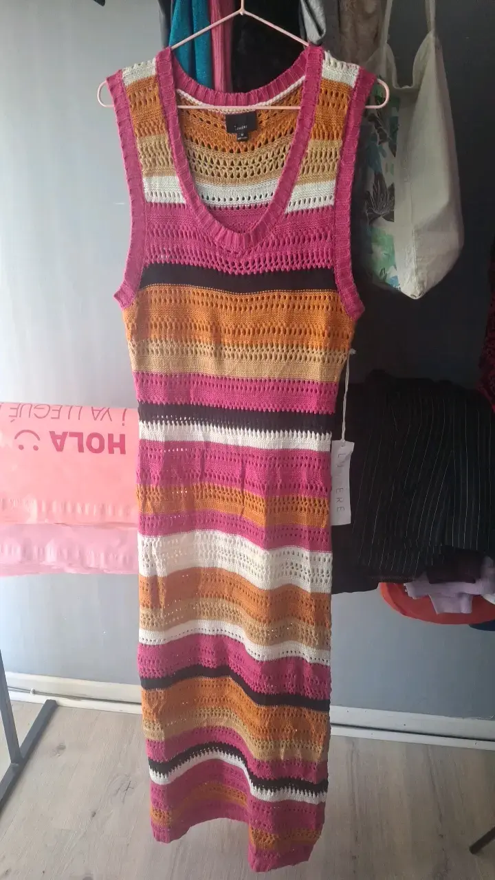 Vestido tejido a rayas multicolor Lumiere - 1