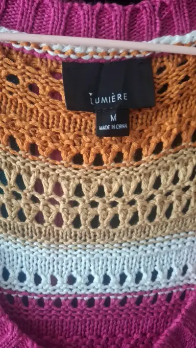 Vestido tejido a rayas multicolor Lumiere - miniatura 2
